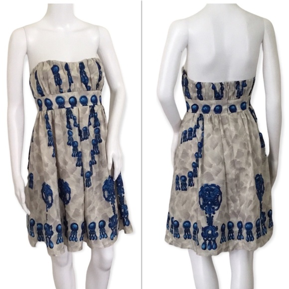 Nanette Lepore Strapless Silk Mini Dress Size 4 - Picture 1 of 9